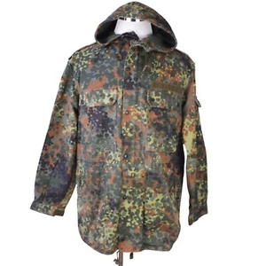 German Bundeswehr Flecktarn Camo Military Parka Jacket GR4 2XL Short Hood - Picture 1 of 12