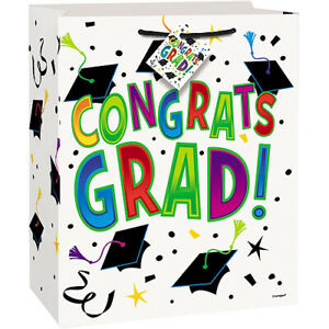 Congrats Graduation Gift Bag Congratulations Graduate Gift Bag Name Tag 9"x7"x4"