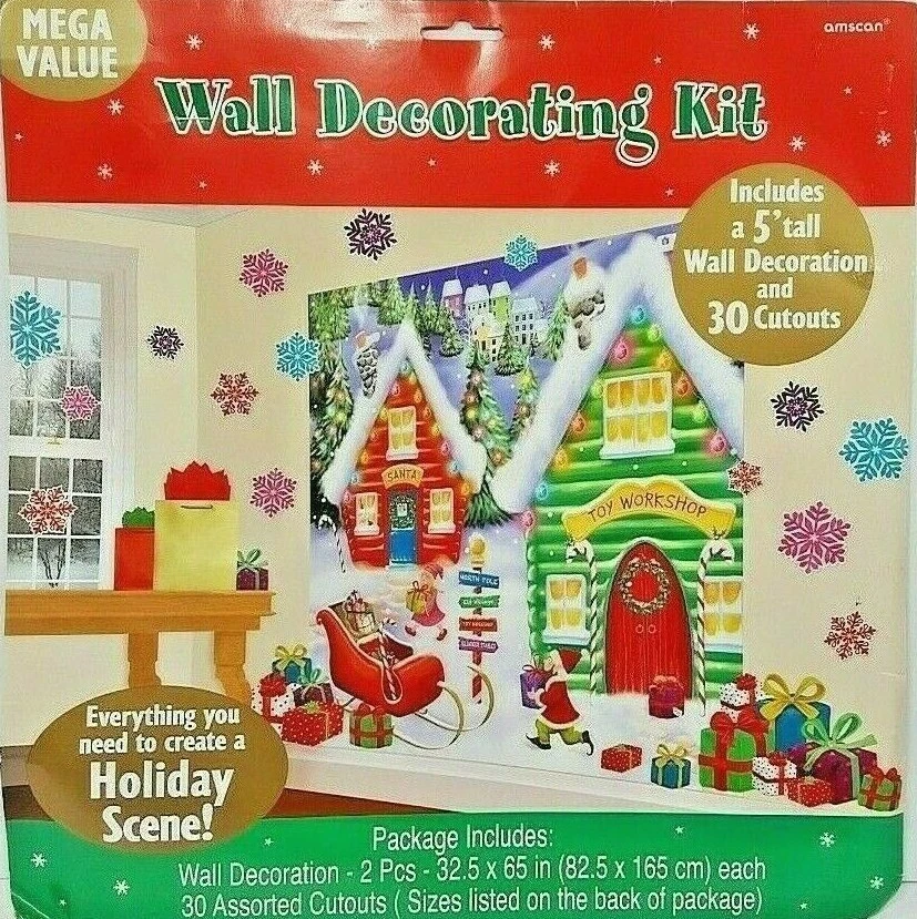 Kit de decoración de pared de Navidad Polo Norte taller de lujo nuevo en paquete nuevo Foto 1 de 4