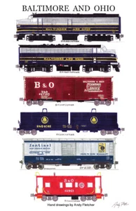 Baltimore & Ohio Classic Freight Train 11"x17" Poster by Andy Fletcher signed - Picture 1 of 1