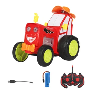 Coche de control remoto con luces música RC coche de acrobacias coche de salto para niños niñas (rojo) - Imagen 1 de 9