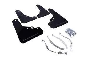 Rally Armor Mud Flaps - Red with White Logo (2012-2019 Fiat 500 Models) - Picture 1 of 3