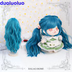 20 cm Baumwolle Puppe Haarteil Harajuku blau langes lockiges Haar für Puppe Cosplay