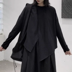 Japanese Women Irregular Long sleeve Blouse Top Loose Shirt casual - Picture 1 of 20