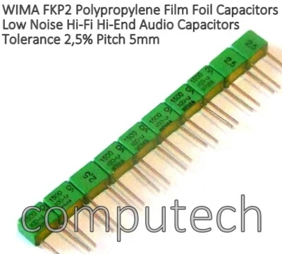 10 pezzi Condensatore per Audio in Polipropilene 1,5nF 100V 2,5% WIMA FKP2