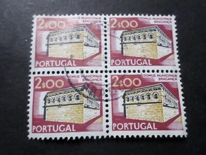 Portugal Stamp 1222 in Block of 4, Views and Monuments Type, Used, Quartina - Picture 1 of 1