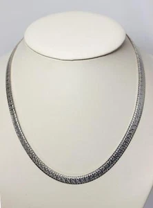Collar de cadena ancha espina de arenque de plata esterlina Milor Italia 18"" - 4345 - Imagen 1 de 5