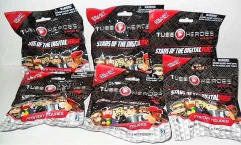 TUBE HEROES GAMING MYSTERY FIGURES STARS OF THE DIGITALVERSE LOT OF 6 PACKS NEW Cover