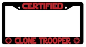 Certified Clone Trooper Black Plastic License Plate Frame Star Wars - Picture 1 of 1