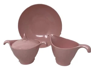 Vintage Pink mid-century sugar bowl and creamer Set - Picture 1 of 10