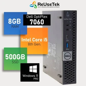 Dell OptiPlex 7060 Micro Intel i5-8500T 8GB RAM 500GB SSD WiFi + BT Win 11 Pro - Picture 1 of 19