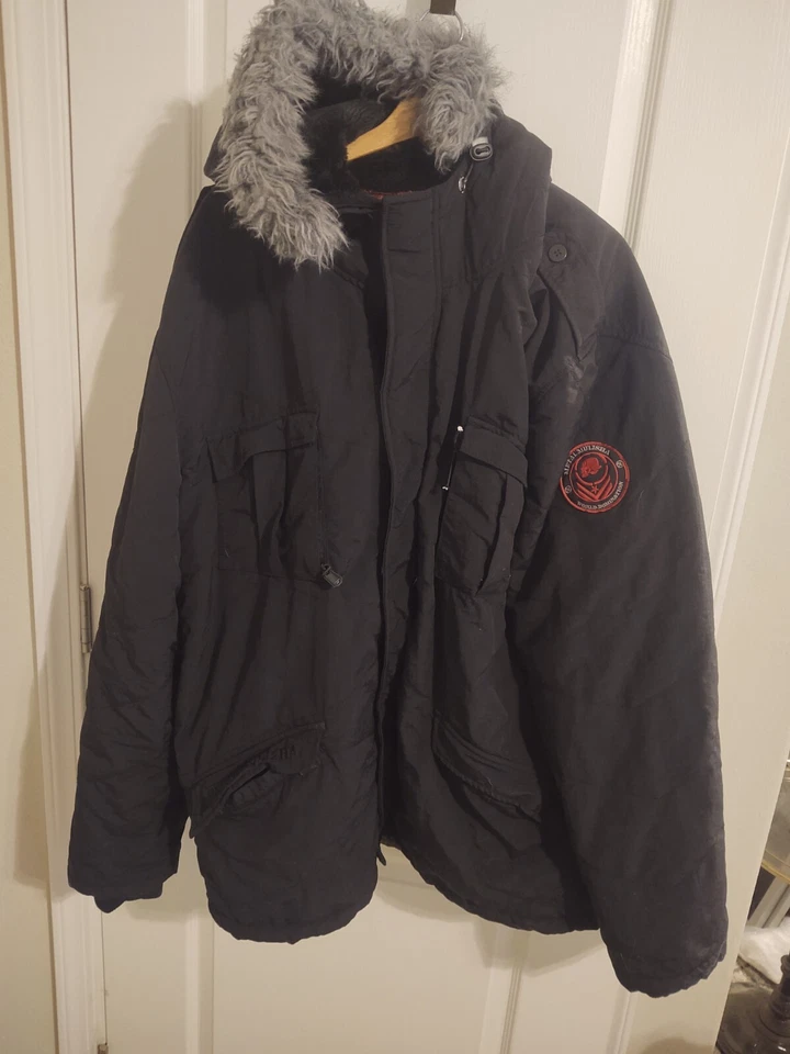 Chaqueta Mulisha de Metal de Colección para Hombres XL Negra Cremallera Completa Abrigo Calavera Raro Foto 1 de 4
