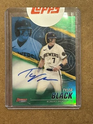 2021 Bowman's Best /99 Green Tyler Black Auto #B21-TB - MIL Rookie B4 - Image 1 of 2