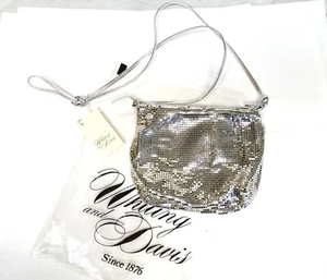 Vintage NEW w Tags WHITING & DAVIS Silver Mesh Hand Shoulder Bag Crossbody Purse - Picture 1 of 10