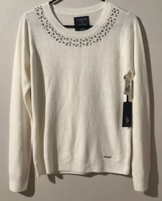 Suéter US Polo Assn para mujer XL suave escote con joyas años 90 Y2K abuela nuevo con etiquetas Foto 1 de 4