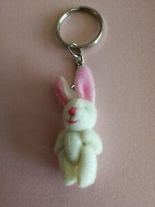 New Gorgeous Cute Small White/Pink Rabbit Keyring/Hand Bag Charm UK Seller