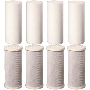 Bluonics 4.5" x 10" Filters Carbon Block and Sediment 8 pc (5 Micron) Cartridges - Picture 1 of 1