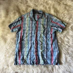 Ralph Lauren Button Up Shirt Medium Adult Green Short Sleeve Plaid Casual Mens M - Picture 1 of 6