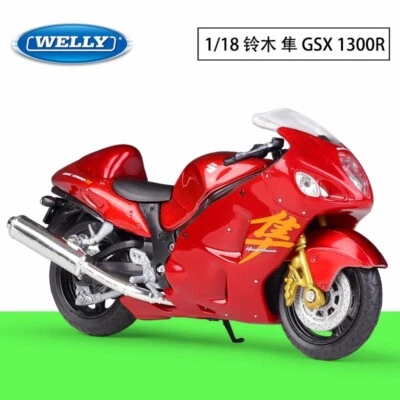 Welly 1/18 SUZUKI GSX 1300R Hayabusa Modelo de Motocicleta Diecast Bicicleta Juguete ROJO NUEVO Foto 1 de 4