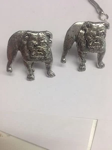 Bulldog PP-D19 Dog Fine English Pewter Cufflinks - Picture 1 of 1