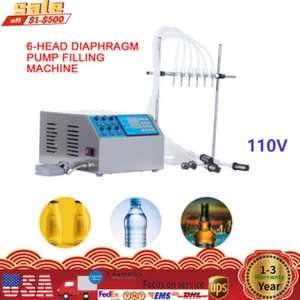 GZL-80 Automatic Digital Control Liquid Filling Machine Filler 3-5000ml 6 Heads - Picture 1 of 24