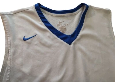 Nike Basketball Jersey Shirt Dri Fit 626671  White and Blue Mens Extra Large - Image 1 of 4