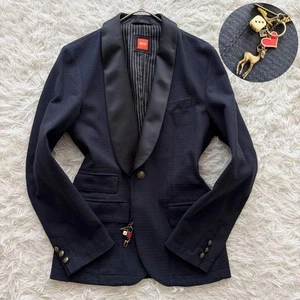 Hugo Boss Tailored Jacket Tuxedo Navy Blue Men's size 46 Charm Gold Buttons - Picture 1 of 18