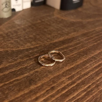 Sarah Elise Jewelry 14K Rose Gold Huggies 14mm Solid Gold Earrings - Image 1 of 4