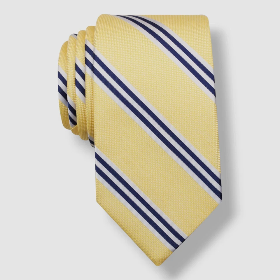 Corbata clásica de seda a rayas amarillas Nautica para hombre talla 57 x 3 Foto 1 de 1