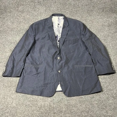 Chaqueta Abrigo Deportivo Robert Graham Blazer Para Hombre 50 Azul Rayas Algodón Lino Foto 1 de 4
