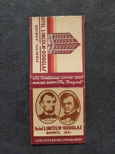 Streichholzschachtelhülle Hotel Lincoln Douglas Quincy, IL - Bild 1 von 2