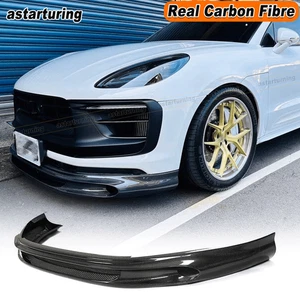 For Porsche Macan SUV 2022-2023 Real Carbon Fiber Front Bumper Lip Chin Spoiler - Picture 1 of 10
