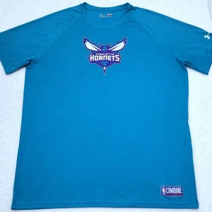 Under Armour HeatGear Charlotte Hornets NBA Combine teal shirt Men's XL Loose - Picture 1 of 6