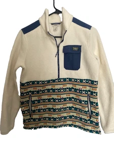 Women’s LL BEAN AZTEC Fleece Pullover Winter 1/2 Zip Jacket Size S - Picture 1 of 4