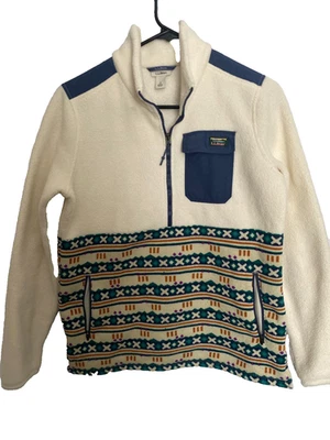 Women’s LL BEAN AZTEC Fleece Pullover Winter 1/2 Zip Jacket Size S - Image 1 of 4