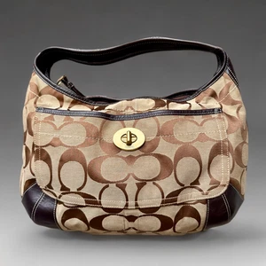 Coach Large Signature Ergo Turnlock Hobo Shoulder Bag 10765 China - Picture 1 of 10