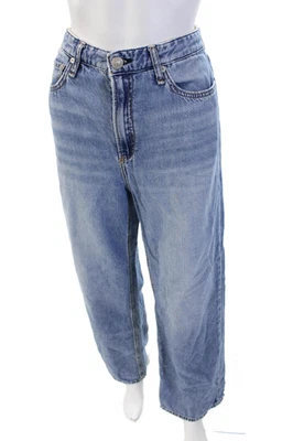 Jeans feminino Rag & Bone Mom perna larga azul cintura alta 31 polegadas tamanho 28 - Imagem 1 de 4