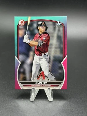 2023 Bowman Draft - Kevin Sim #BD-16 Aqua & Pink Gradient /199 (RC) - Image 1 of 2