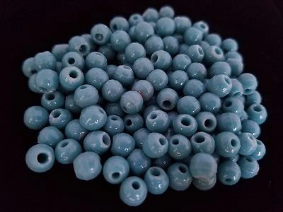 LOTE 108+ CUENTAS CERÁMICAS AZUL TURQUESA Y VERDE AZULADO HÁGALO USTED MISMO Redondas 6 mm ARTESANÍAS Foto 1 de 2