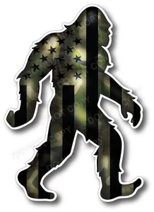 American Flag Sasquatch Yeti Bigfoot Decal Sticker Camo Car Truck Camouflage Cup - Picture 1 of 5