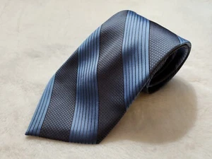 CLERICCI (Two-Tone Blue) Formal Dress Striped Necktie - 100% Silk - Picture 1 of 6