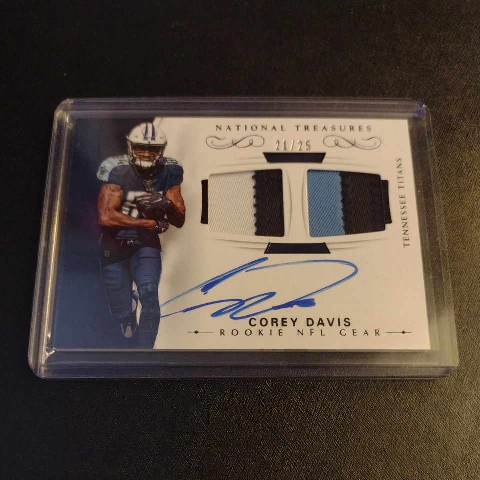 #21/25 Corey Davis Rookie Patch Auto 2017 Panini National Treasures Autograph - Image 1 of 4