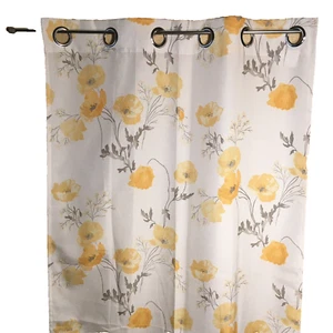 Laura Ashley Curtains Pair Floral Grommet Yellow Flowers 36 x 84 Cottage Garden - Picture 1 of 10