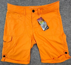 Mountain Hardwear Cargo Shorts Womens Sz 8/40 32" Waist 9" Inseam Bright Orange - Picture 1 of 13