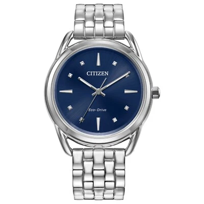 Citizen Eco-Drive Women's Classics Silver Stainless Steel Watch 36MM FE7090-55L - Image 1 of 3