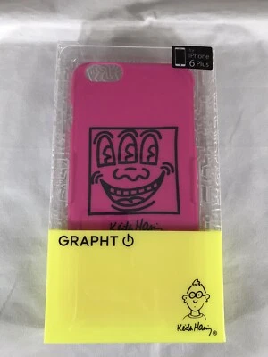 GRAPHT X Keith Haring Collection iPhone 6 Plus Hard Case Pink Black NEW - Image 1 of 4