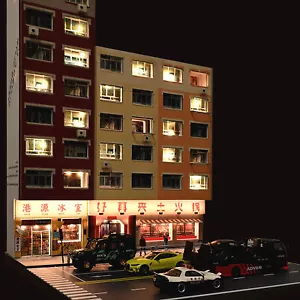 1/64 Diorama Garage Model LED Residential Building Model Scene Display Toy US - Picture 1 of 27