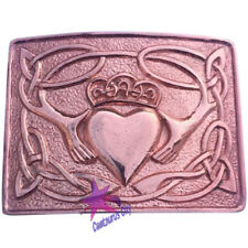 Highland Kilt Belt Buckle Claddagh pattern Copper Antique/Claddagh Belt Buckle