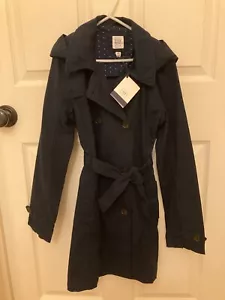 GAP KIDS Girl's Navy Double-Breasted Trench Jacket Removable Hood Size 14-16 NWT - Picture 1 of 2