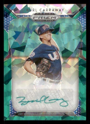 2019 Panini Prizm Draft Picks AUTO Prizms Green Ice #101 Burl Carraway /18 - Image 1 of 2